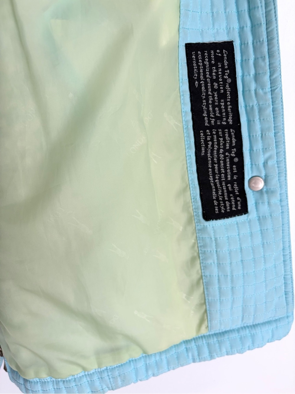 London Fog Robin Egg Blue Quilted Spring Jacket - Size M - Picture 8 of 8